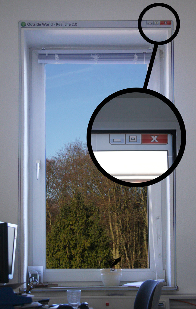 Computer ‘Real World’ Window Wall Sticker