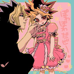 nerdgasmz:  unholymonarch:  First thing I noticed.. Yugi is hot. Yugi. Is hot. o-o  Reblogging because Yugi. YUGI.YUUUUUUGI. MOTHERFUCKING HAWT, HNNNGH andwhyisAtemdressedasagirl?  