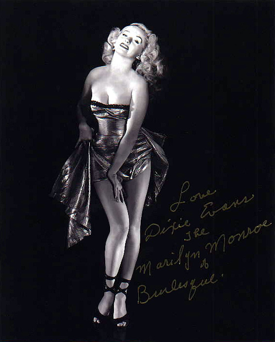 burleskateer:  Photo print of a vintage Dixie Evans promotional photo, with a more-recently