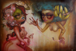 Been fighting with this piece all year. finally done. Bananas &amp; Bubblegum.