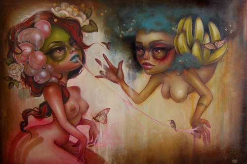 Been fighting with this piece all year. finally done. Bananas & Bubblegum.