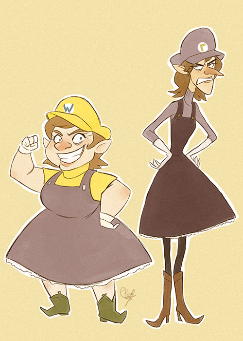 sensualsophisticate:  lunashadow:  rollingrabbit:  Super Mario Genderswaps! This