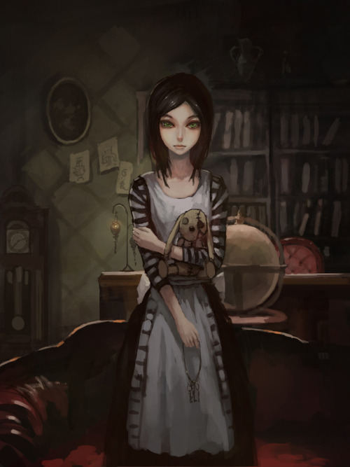 ninjascones:  Calm down, Alice… It’s only a dream.Damn I adore the oufits American McGee’s Alice got in Madness Returns. I’d love to cosplay in the original costume (the last one in this set) one day. For a convention or for Halloween, don’t