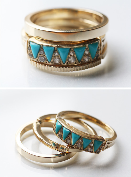 bettybrowser:
“ aubreydean:
“ here and here
”
Turquoise! You again. Is a turquoise and diamond ring is legit? Also on the wish list - their mismatched triangle earrings…just in case anyone remembers come December ;)
”