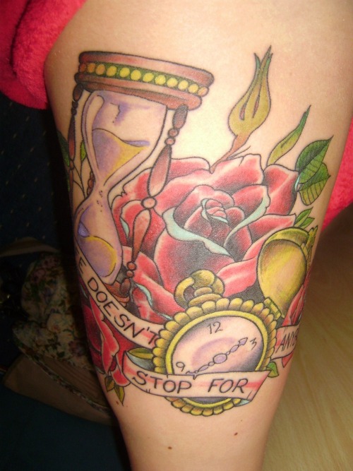 fuckyeahtattoos:  “Life doesn’t stop for anybody”- Charlie, The Perks of being a Wallflower Done at The Belly Bar in Bromley, England 
