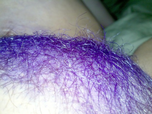 Porn photo Purple Pubes and a bleached one