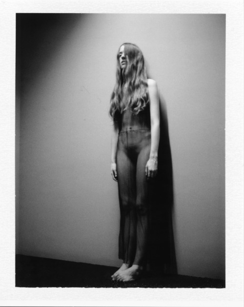 ohmmmbabymmm:inrooms:  polaroid diary. andrea wearing rozae nichols  me by Brittany Markert