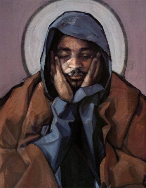 arsvitaest:  Janet McKenzie, Jesus at GethsemaneOil on canvas 