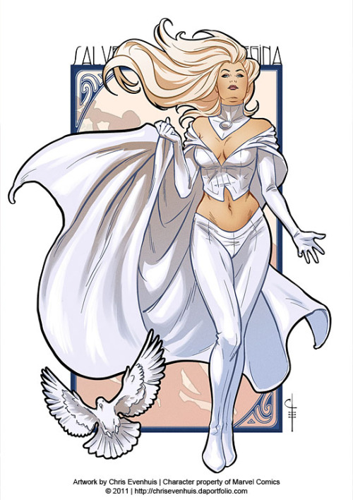 xombiedirge:Emma Frost ‘Hail The Queen’ by Chris Evenhuis