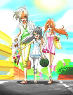 Neoncarrotx3:  Malik, Mokuba And Serenity. What A Strange Group To Go Shopping Together
