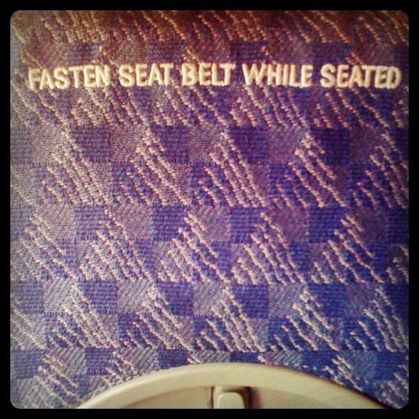 I see pattern on the seat in front of me on the plane! #americanairlines #pattern #vegas (Taken with instagram)