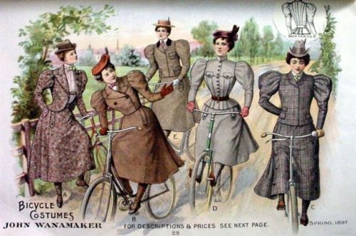 It is never too early to start gathering ideas for next year’s Tweed Ride…
savevsdeath:
“ Hey Girl - 1897 women’s bicycle costumes from Wanamaker’s
”