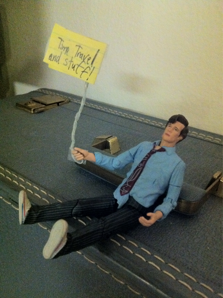 My roommate is hilarious. I came home to this little addition to my 11th Doctor action