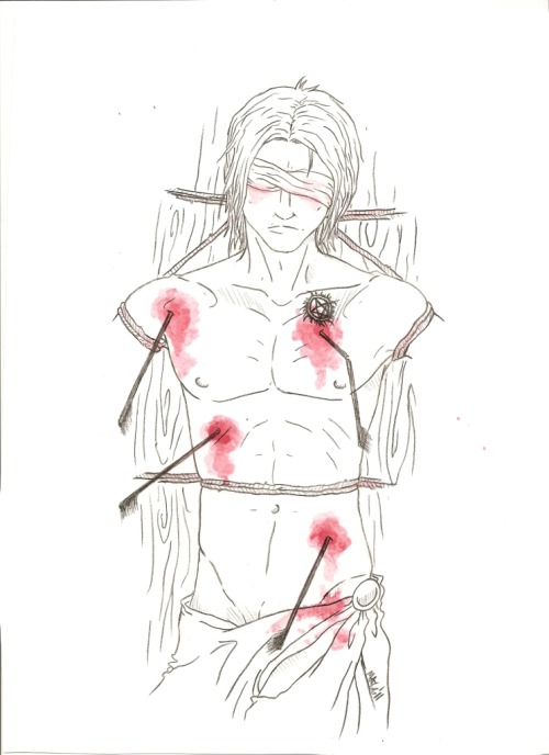 solongtodevotion:  Sammy Winchester as St. Sebastian.   By Maddie, obv. 