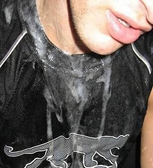  The true mark of a slut, a cum soaked shirt. 