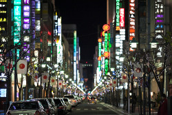 nijihoshi:  Night Street - Ginza (by cocoip)