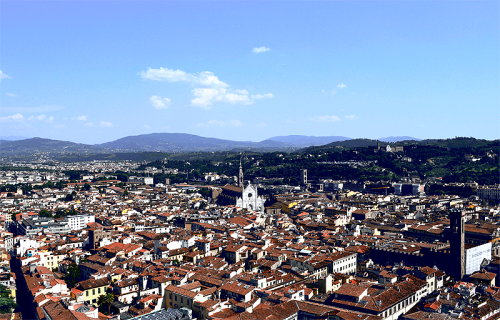 Taken from the top of the Duamo in Florence, Italy.