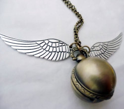 wickedclothes:  The Golden Snitch watch-necklaces