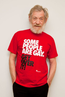 wickedclothes:  Gandalf and Magneto know what’s up. Started by the one and only Sir Ian McKellen (pictured above), Stonewall is a lesbian, gay, and bisexual charity. After the popularity of their “Some people are gay. Get over it!” campaign, they