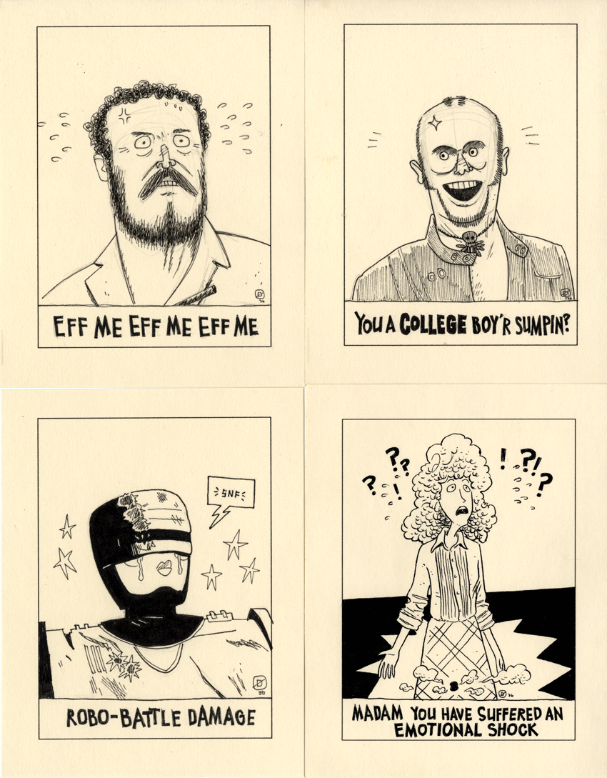 (MORE) FACES OF ROBOCOP. Some faces I drew of Robocop characters. More here.