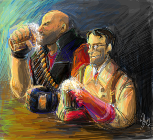 kynimdraws:45 minute speedpaint of Heavy and MedicIs this gay or just bros? idchttp://ky-nim.deviant