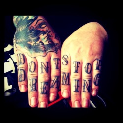 fuckyeahtattoos:  ” DONT STOP DREAMING” BY HEATH NOCK