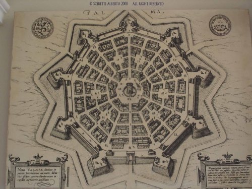 premoderno:Urban Plan of Palmanova, projected by Vincenzo Scamozzi in 1593. Sited in the northeaster