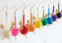 reeby10:  (via Yarn Ball Earrings And Mini