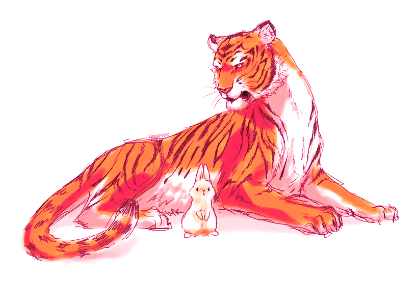 happyds:  Yeah I kind of just wanted to draw a tiger  The colors on this are so amazing