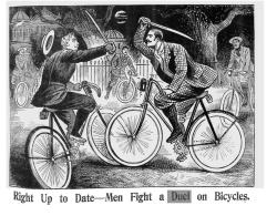 treselegant:  The illustrated police news reporting on the most important stories of the day.   Krewcy bicykliści.
