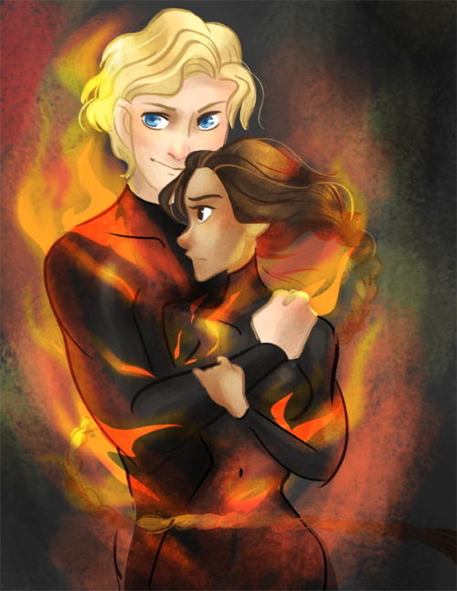 victoriaying: Reposting My Hunger Games piece of Katniss and Peeta on tumblr!