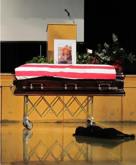 npr:The dog of slain Petty Officer Jon Tumilson refused to leave his side during the Navy SEAL’s fun