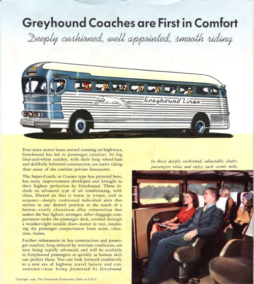 Vacation Travel Brochure for Greyhound Bus Line from the Late 1940&quot;s