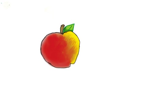 lalakakamaka: My first painting of an apple with my bamboo tablet I recommend SAI paint tool  i