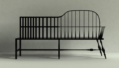 the dowager bench by Nico Economidis. a stunning “physical timeline"