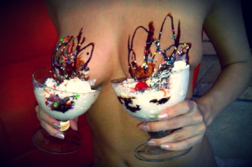 heyitsapril: NSFW: The titty sundae we made for Porn.com (and my new Pixlromatic app)