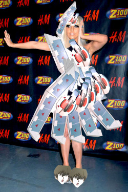 andrivette:  osa-p:  fuckinsetokaiba:  Lady Gaga’s couture duel disk dress, complete with Chanel shoes  EXCUSE ME WHILE I FUCKING DIE  Oh shit, I seriously thought this was real until I saw Kaiba. *facepalm* 