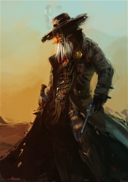 pacalin:  Awesome gunslinger illustration.