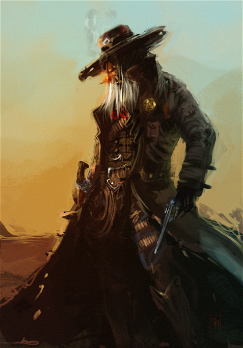 pacalin:  Awesome gunslinger illustration. Old Man - by Alexander Trufanov 