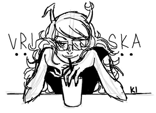 areyoucomingtothetree:A VRISKAAA……. drawn to Le Grenier if Vriska had a french accent I would dieaslgkdfhgksjdhi am lovi