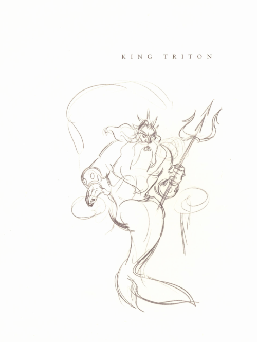 King Triton Sketch From “Walt Disney’s Little Mermaid: The Sketchbooks Series”