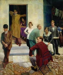 missfolly:  Gathering on the Terrace at 47 Downshire Hill by Richard Carline, 1925 