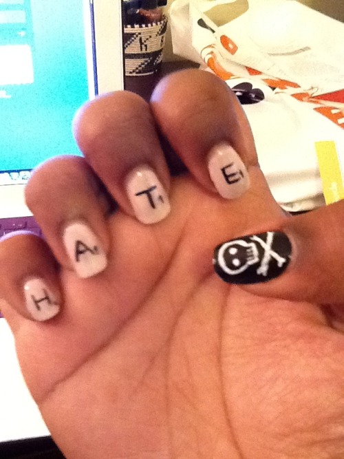 trillscott:  Part Deux or my right hand. Scrabble nails.  