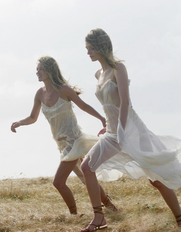 Kate Moss and Inga Serbent for Anais Anais Cacharel by David Sims
