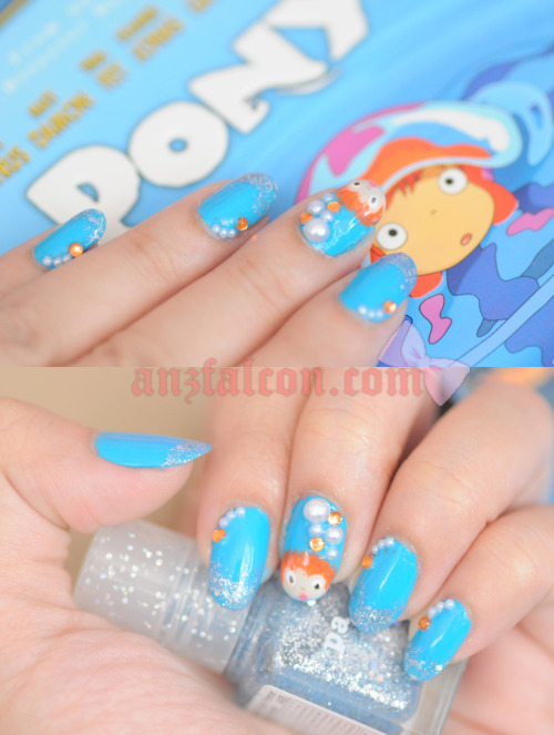 anzfalcon: Ponyo (崖の上のポニョ Gake no Ue no Ponyo) inspired nail art and deco tutorial is up!!! WAT