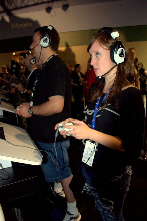 the-elder-scrolls: underneathmyeyelids: me playing Skyrim at PAX! I was really into it. If you hadn&