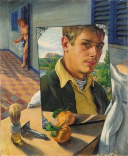 Art-Mirrors-Art:  Paul Cadmus - Self-Portrait On Majorca (1930) 