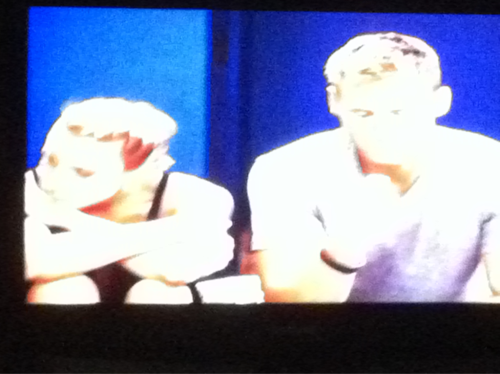 Watching The bachelor Pad. Yes, it&rsquo;s trashy but they&rsquo;re doing a kissing contest.