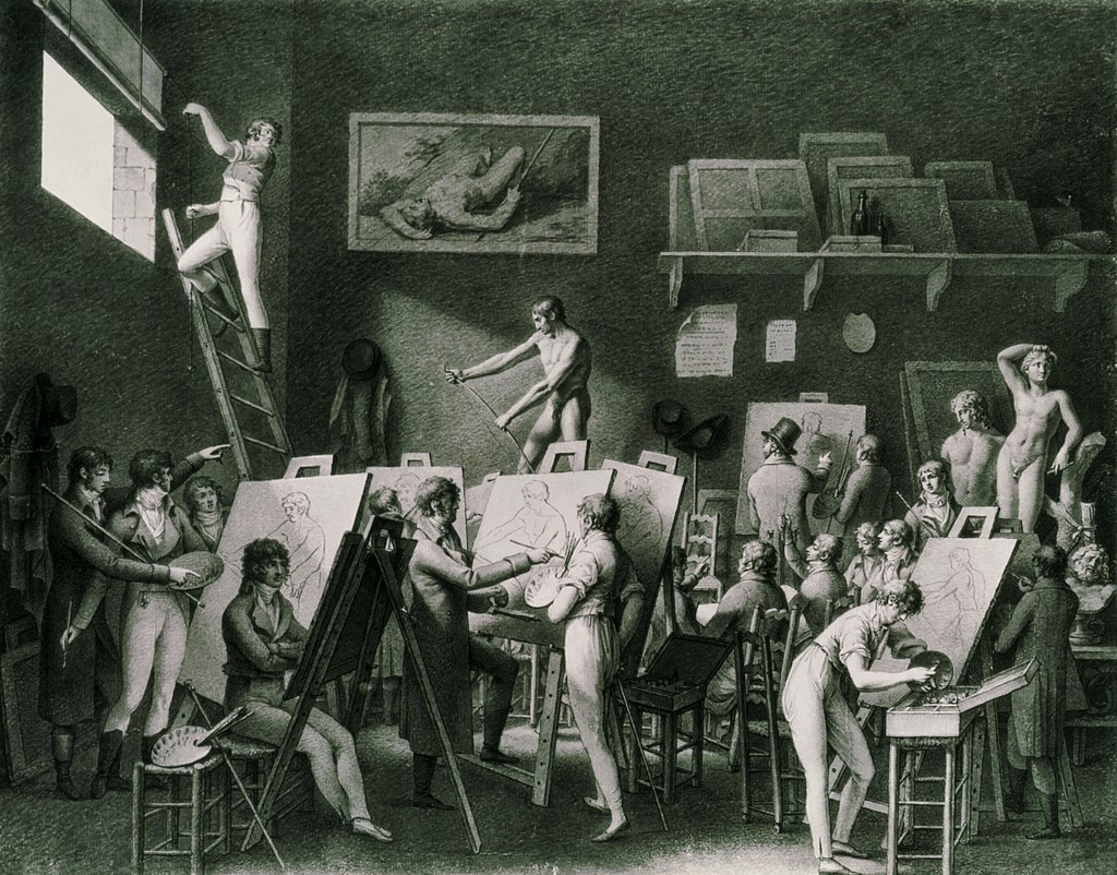 loquaciousconnoisseur:  Jean-Henri Cless The Studio of Jacques-Louis David  Musée