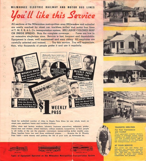 ANOTHER MORE INSIDE OF 1937 MILWAUKEE STREET RAILWAY, TRACKLESS TROLLEY &amp; MOTOR BUS GUIDE